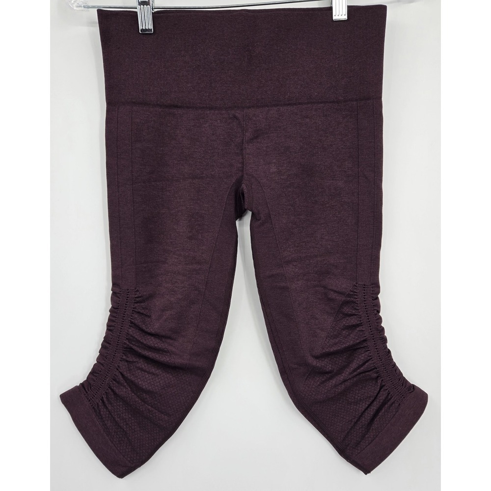 Lululemon Pants Womens 4 The Flow Leggings Burgundy Crop Gym Yoga Sport  Bottoms